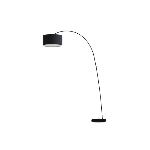 Faro Papua - 1 Lichts Vloerlamp Zwart met Kap, E27