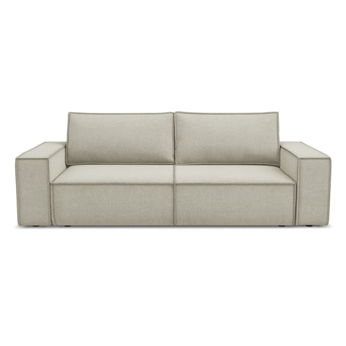 LaMiaSofa 3-zits slaapbank Livorno - textuurstof - lichtbeige - 255x105x85