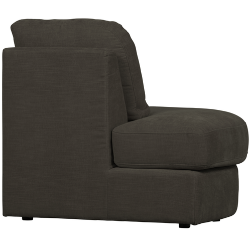 vtwonen 1-zits bank element ronde hoek links Family - Polyester - Antraciet - 85x93x98