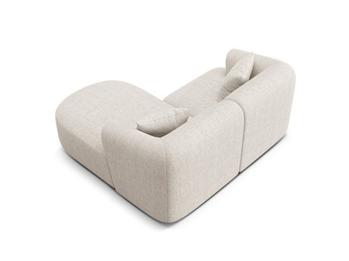 Cosmopolitan Design Modulaire hoekbank rechts Campi 3-zits, structurele stof lichtbeige - 156x180x70cm