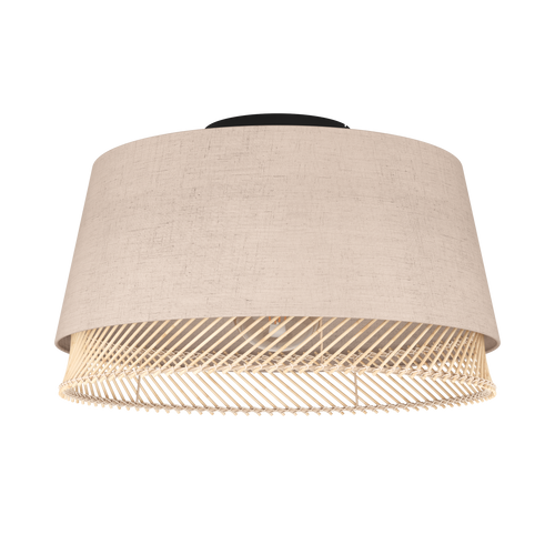 EGLO plafondlamp Tabley - e27 - ø 38 cm - natuur/bruin/zwart - textiel - vtwonen shop