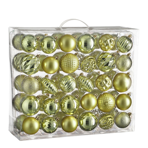 House of Seasons Kerstballen Set - 60 Stuks - Ø7 cm - Onbreekbaar - Lichtgroen - vtwonen shop
