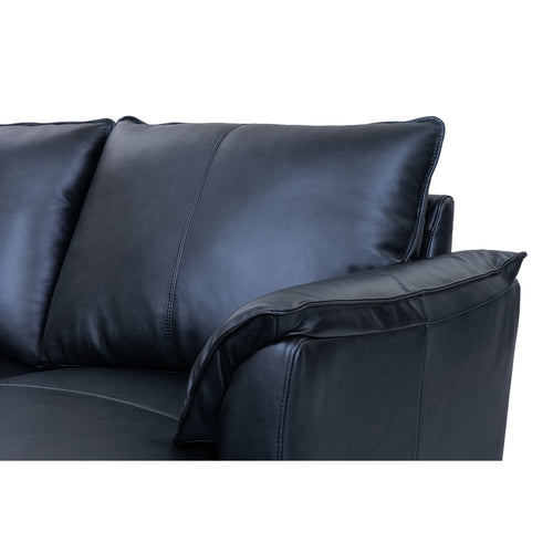Furnhouse chaise longue bank links Soul - Zwart - Leer - 155x233x88