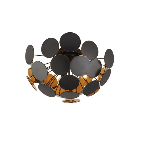 Searchlight DISCUS - 3 lichtzwarte, gouden semi-verzonken lamp