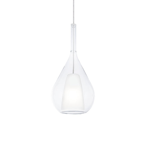 Ideal Lux KALIQUE 18 cm druppelvormige koepel hanglamp, transparant, 1x E27 fitting