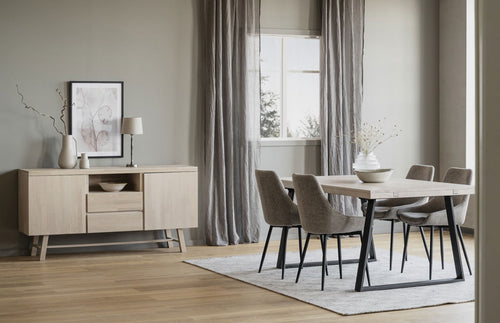 Rowico Home Sierra Eetkamerstoel Donker Beige - Zwarte Poten