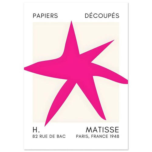 Artfulprints  Matisse – Star of the sea pink   poster A4 21x29.7 cm - vtwonen shop