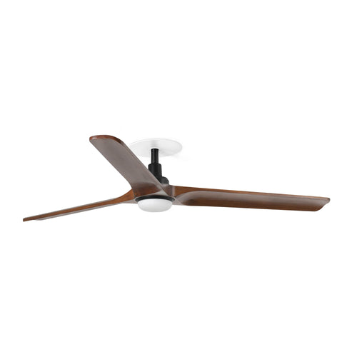 Faro Heywood Heywood inbouw plafondventilator met LED-verlichting, 132 cm, matzwart, donker walnootkleurige bladen, CCT-kleur.