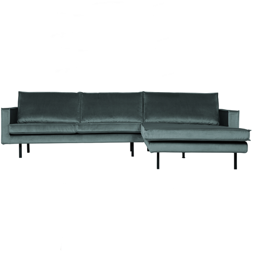 WOOOD chaise longue rechts Rodeo - Velvet - Teal - 85x300x155 - vtwonen shop