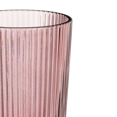 Mica Decorations Grigio Drinkglas Roze - Longdrinkglas met Ribbelstructuur - Glazen Drinkglas voor Water, Sap en Cocktails - Tijdloos Ontwerp - Serie