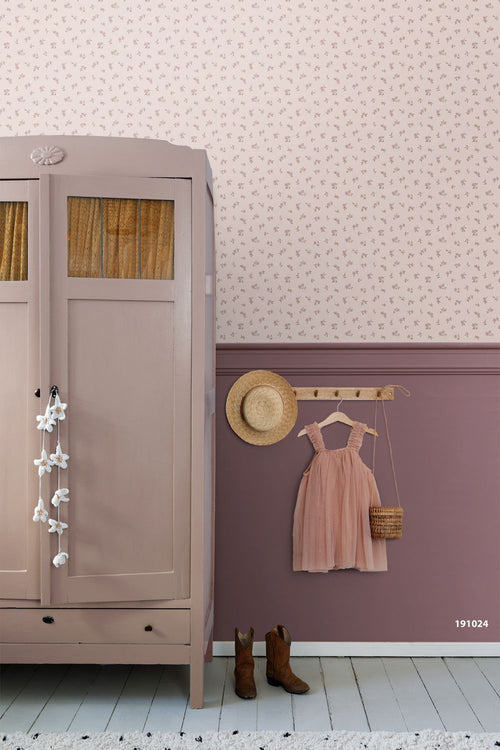 ESTAhome behang vintage bloemetjes paars - 50 x 900 cm - 132222