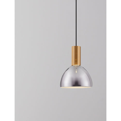 Nova Luce VOI Dome hanglamp voor plafond, rookkleurig messing goud, LED 8W 239lm 3000K