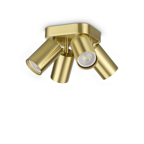 Ideal Lux DYNAMITE Plafondspotclusters van messing met 4 GU10 fittingen