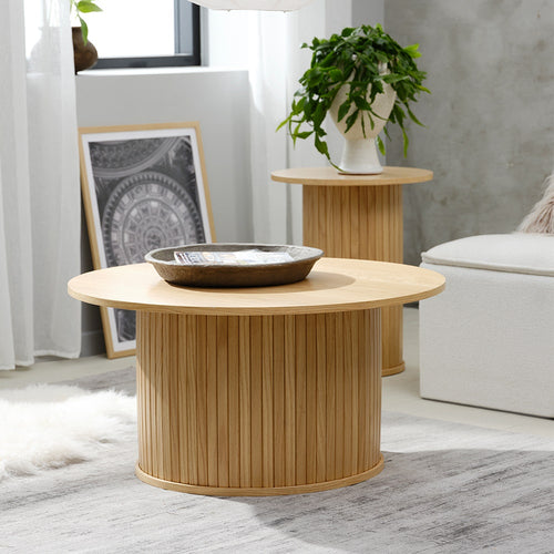 Olivine Lenn houten bijzettafel naturel - Ø50 cm - vtwonen shop