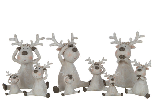 J-Line figuur Hert Zien/Horen/Zwijgen Zittend - polyresin - bruin - large - 3 stuks - vtwonen shop