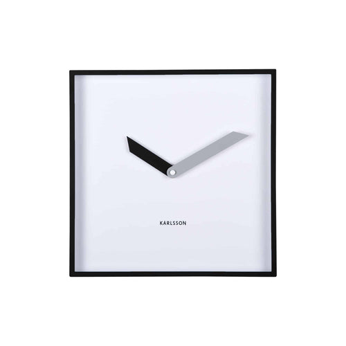 Karlsson wandklok Cool Retro Cuadrado - zwart - 4.1x28.3x28.3cm