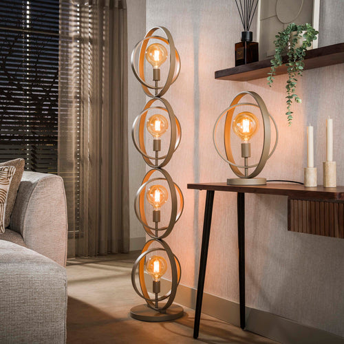 Giga Living Vloerlamp Turn Around - Beige Metaal - 40x30x165cm