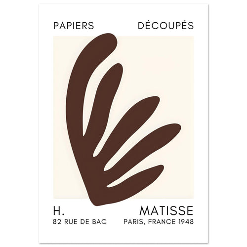 Artfulprints  Matisse – Aquatic impression brown   poster A4 21x29.7 cm - vtwonen shop