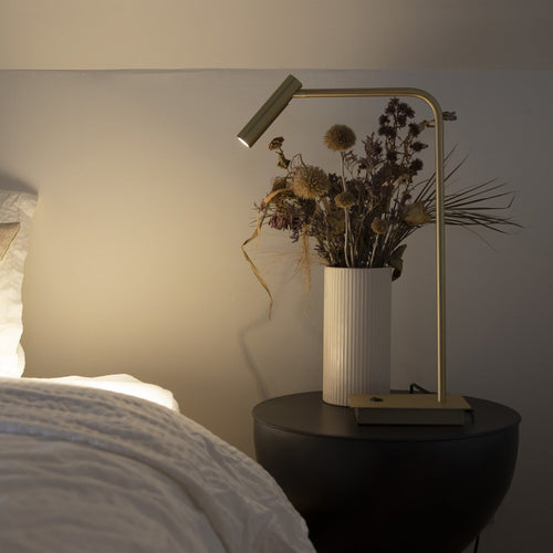 Atmooz tafellamp Pomery - antiek messing - 36 x 12 x H 49 cm - geïntegreerde led