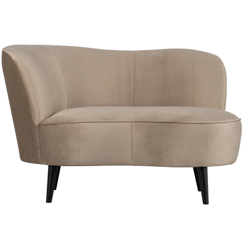 WOOOD loungefauteuil links Sara - Velvet - Khaki - 71x112x81 - vtwonen shop