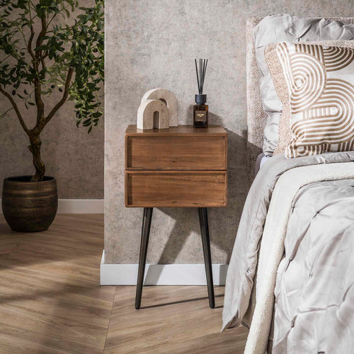 Giga Meubel Nachtkastje Frame - Bruin Acaciahout - 35x35x61cm