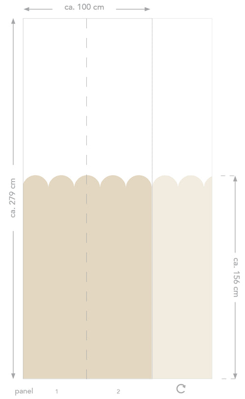ESTAhome fotobehang lambrisering zand beige - 100 x 279 cm - 159230