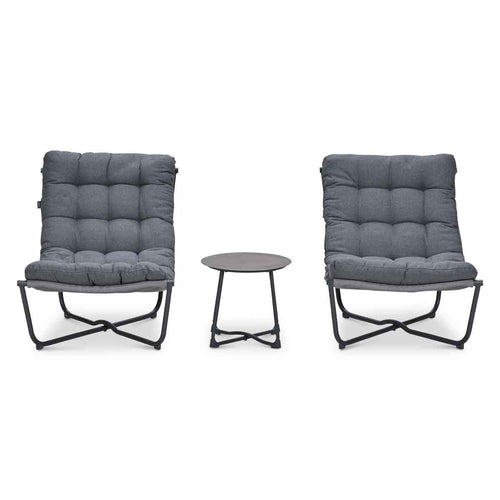 Garden Impressions Loungeset Zensa 3-delig donker grijs