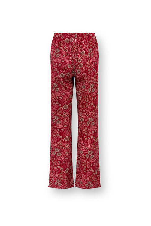 Pip Studio - Blake Pyjama Broek Dames - Daisy Dreams - Rood - XL - vtwonen shop