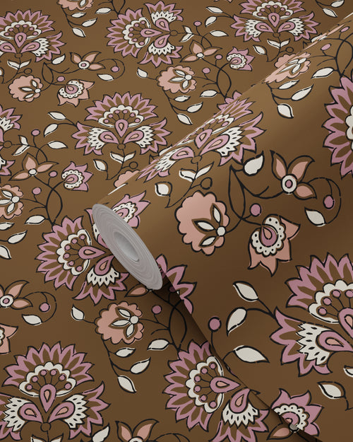 ESTAhome behang vintage bloemen bruin - 50 x 900 cm - 131821