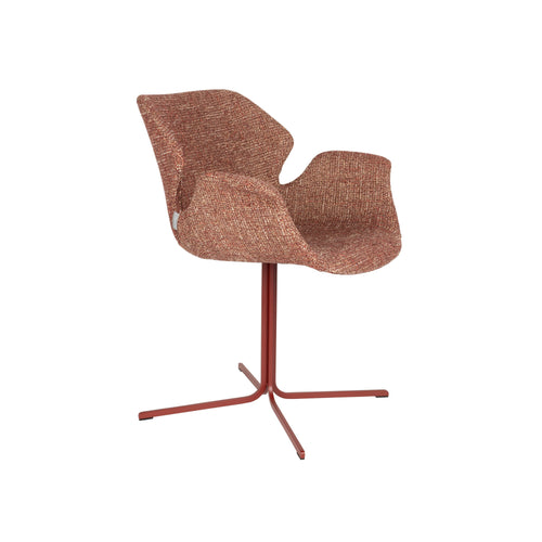 Zuiver Nikki Eetkamerstoelen Met Armleuningen Terra/ Rood - Set van 2
