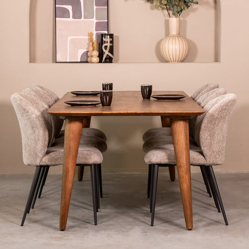 LABEL51 Eettafel Fly - Bruin Mangohout - 220x100x76cm