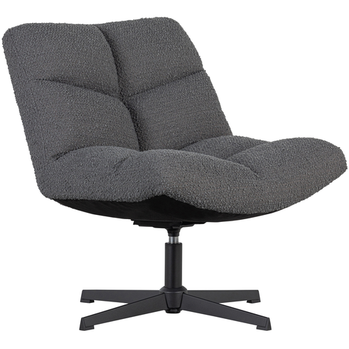 WOOOD draaibare fauteuil Vinny - Boucle - Antraciet - 80x75x75 - vtwonen shop