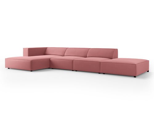 Cosmopolitan Design linker hoekbank Arendal 5-zits, flueel, zalm - 166x341x70cm