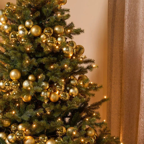 Black Box Trees Clive Kunstkerstboom met Verlichting - Kerstboom Led met 200 Warm Witte LED-lampjes - Scharnierconstructie voor Snelle Montage - H185