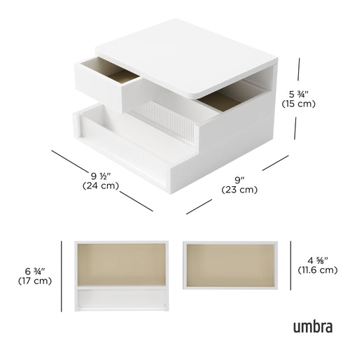 Umbra opbergdoos Malibu - 24 x 24 x 15 cm - wit