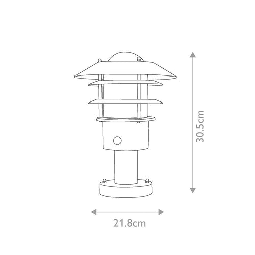 1-flammige PIR-Sockellaterne Schwarz IP44