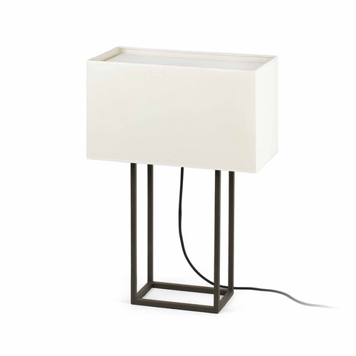 Faro Vesper - 2 Lichts Tafellamp Bruin met Beige Kap, E27
