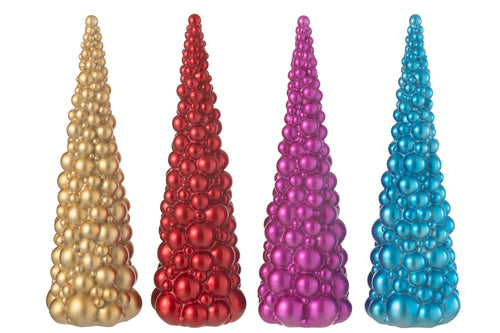 J-Line decoratie Ballen Kerstboom - polyresin - mix - large - 4 stuks - vtwonen shop