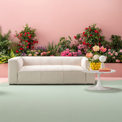 Kare Design Salontafel Schickeria marmerprint wit Ø110cm