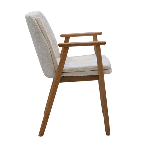 DÉJA Living Eetkamerstoel Amelie - Eikenhout/Polyester - Beige - Set van 2 - vtwonen shop