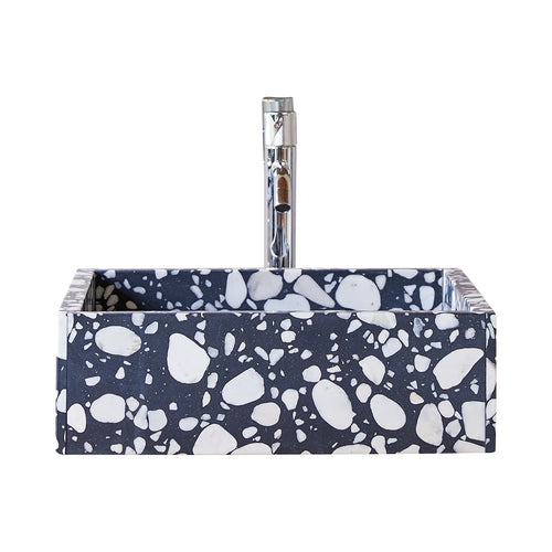 Tikamoon Waskom van premium terrazzo b. 40 cm - Zwart