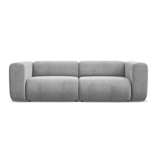 LaMiaSofa 3-zits bank Bari - chenille stof - lichtgrijs - 228x89x70