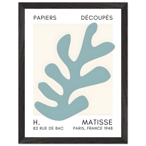 Artfulprints Poster met Lijst Matisse – Ocean petals turquoise   - 30x40 cm - Turquoise