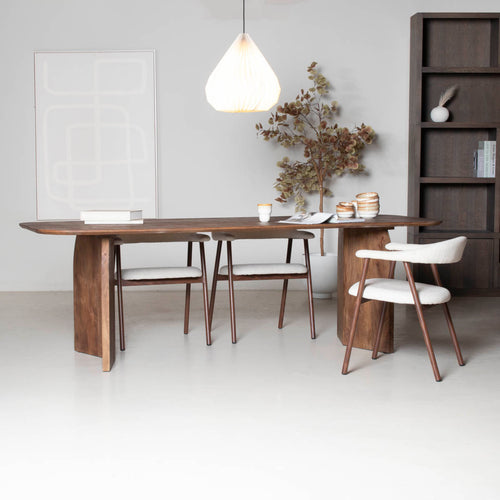Giga Meubel Eettafel Dalarna - Deens Ovaal Donkerbruin Hout - 240x100x76cm - vtwonen shop