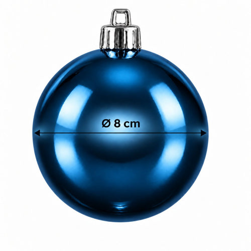 Mica Decorations Bal Onbreekbaar Donkerblauw 27 Stuks - Kerstballenset van Gerecycled Polystyreen - Diameter 8 cm - Stevig Ontwerp voor Kinderen en