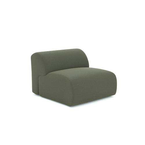 Sia Home - Fauteuil zonder armleuningen MYRA - kruisweefsel olijfgroen 75cm