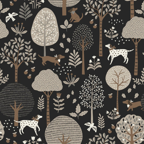 ESTAhome behang honden zwart - 50 x 900 cm - 139714 - vtwonen shop