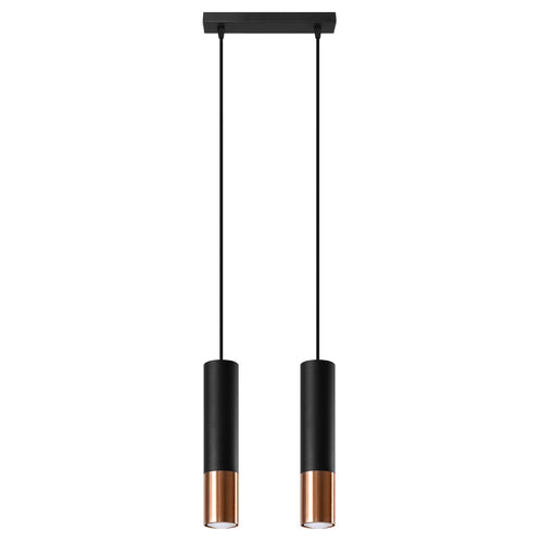 Sollux Lighting Hanglamp LOOPEZ 2 zwart/koper - 30x6x90cm