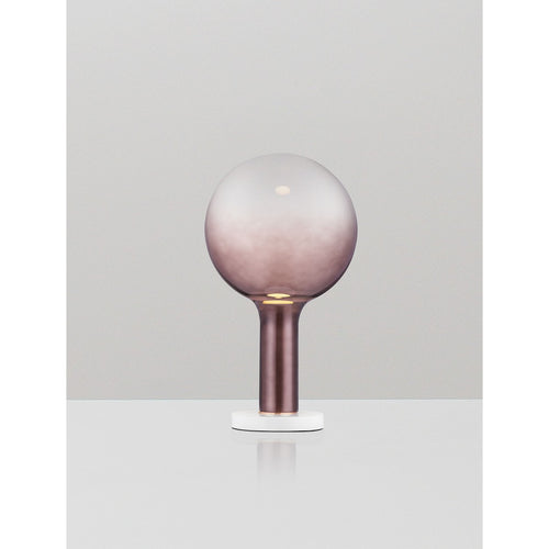 Nova Luce NOSTOS Bolvormige tafellamp in bruin, goud en mat wit, dimbaar met touchbediening, LED 3W 341lm 3000K