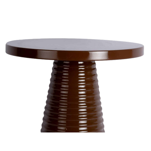 Leitmotiv bijzettafel Catania Ribbed - bruin - Ø40cm